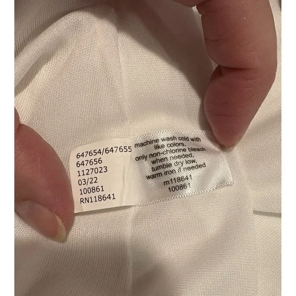 Lane Bryant Womens Shirt Boho Top Sz 18 White with Trim 3/4 Sleeve - Picture 6 of 7